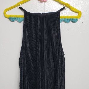 Black pleated women's high neck top